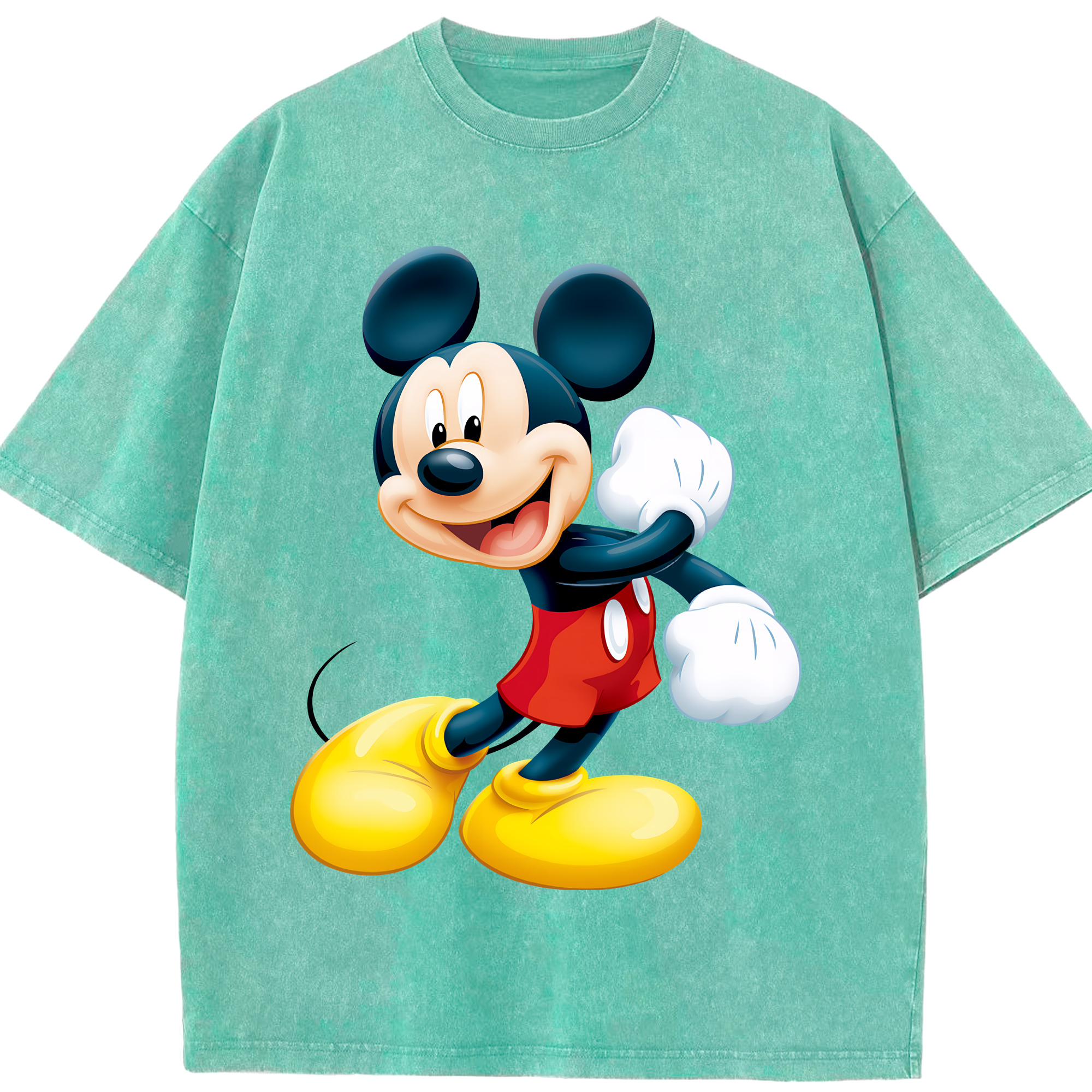（画像用） ミッキーマウス Mickey Mouse 綿100% ヴィンテージ風 半袖Tシャツ（フロントプリント）